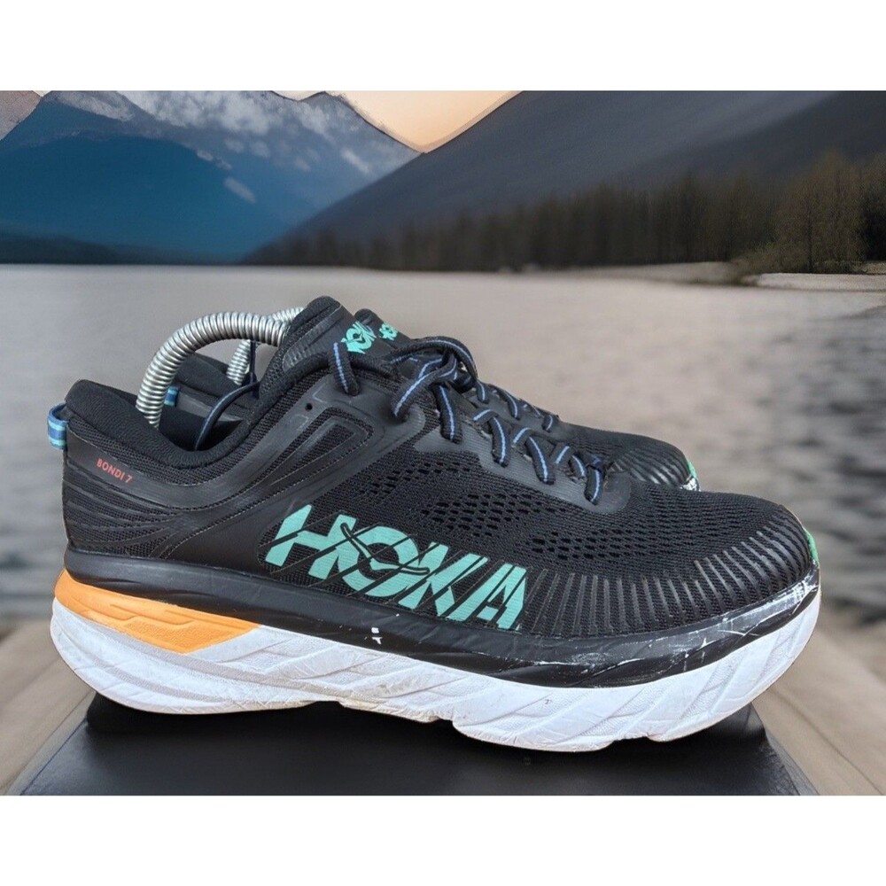 Hoka One One Bondi 7 Men's 8 Back Atlantis Running Sneakers Shoes NICE!!